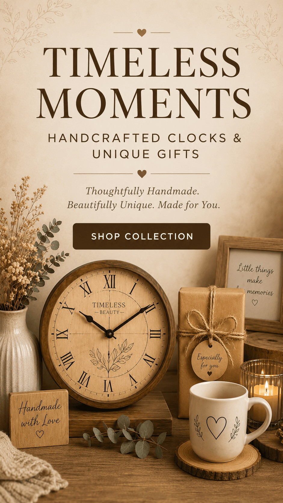 ByteCrafterAI — Timeless Moments. Handcrafted clocks and unique gifts, thoughtfully handmade and beautifully unique.