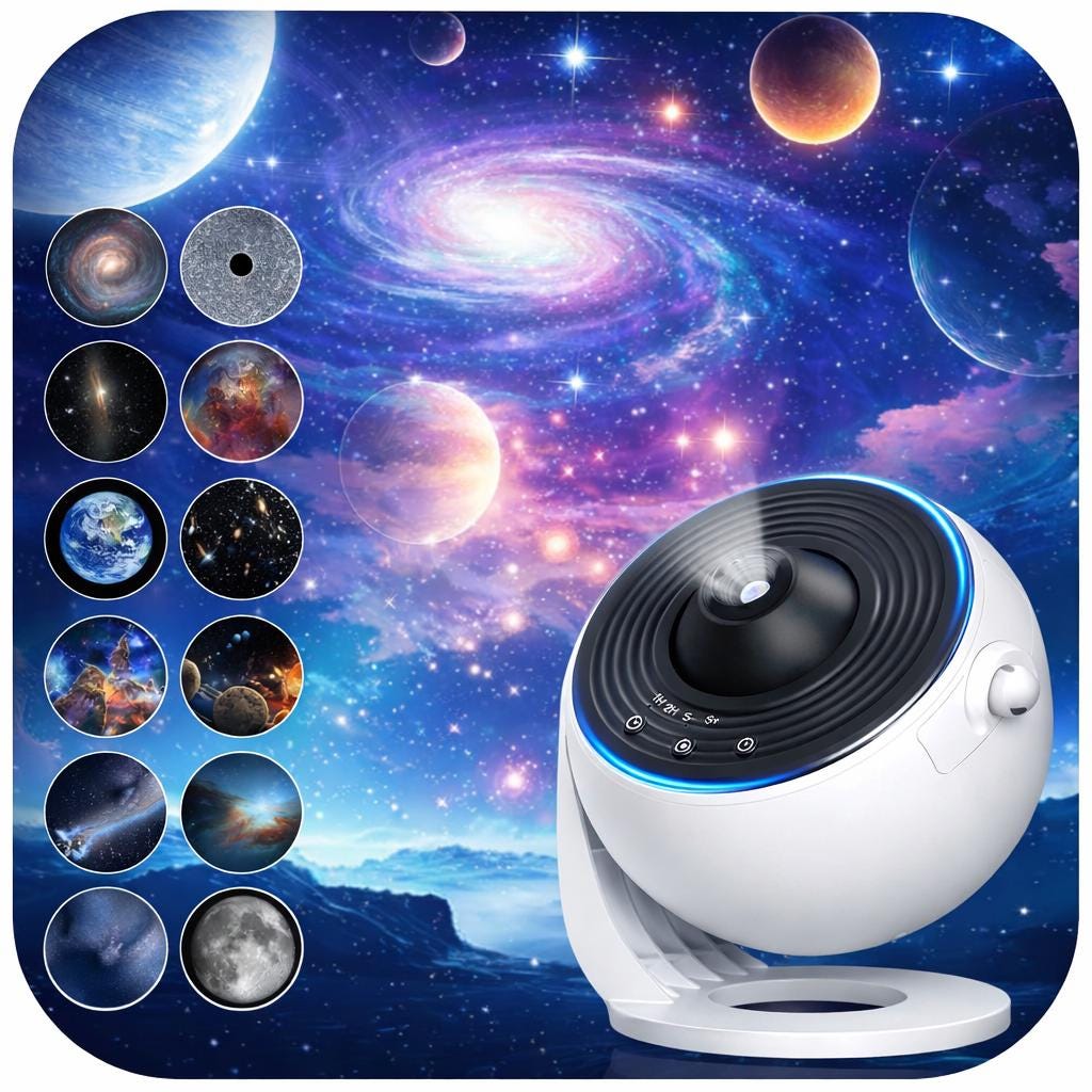 Starry Sky Galaxy Projector Lamp with 13 Scenes Rotating Night Light