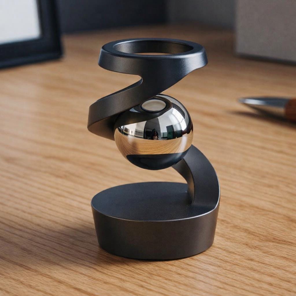 Magnetic Levitation Floating Orb Desk Decor – Modern Minimalist Office Sculpture