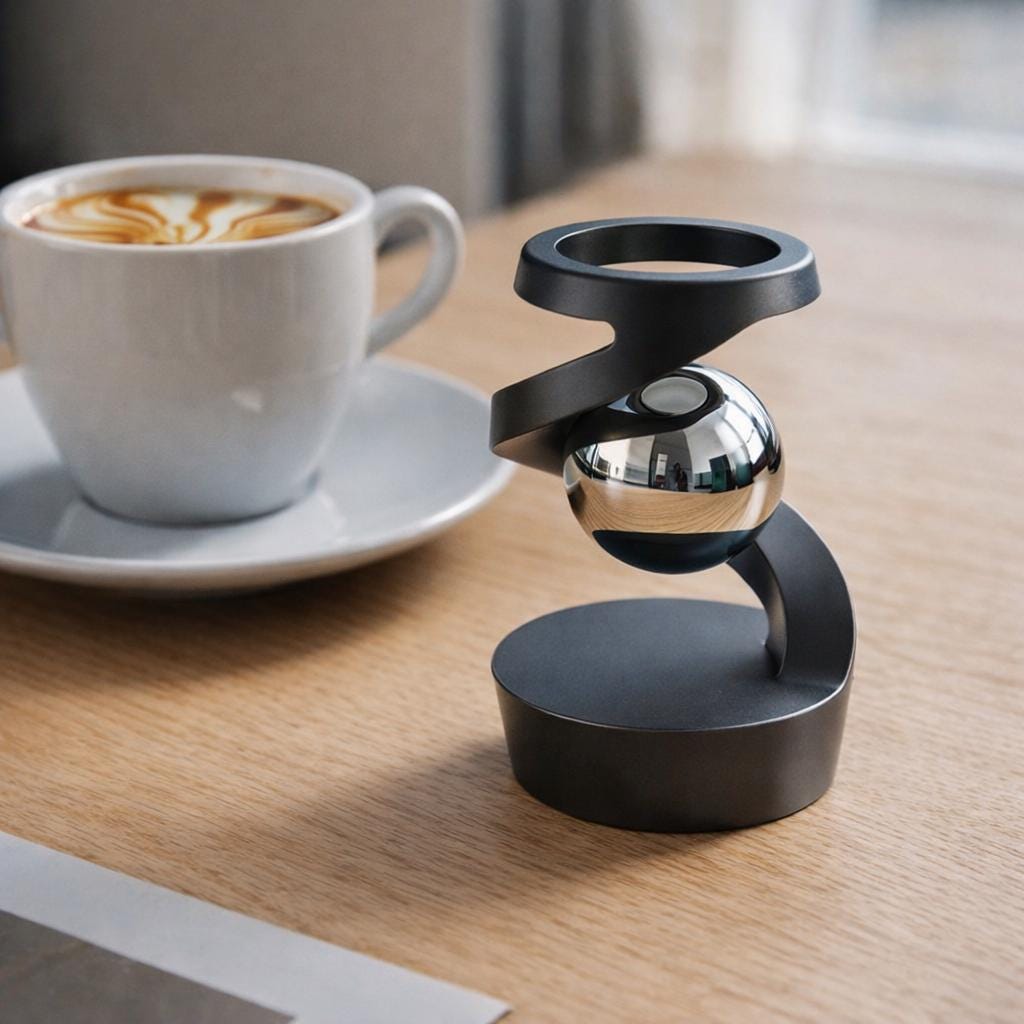 Magnetic Levitation Floating Orb Desk Decor – Modern Minimalist Office Sculpture